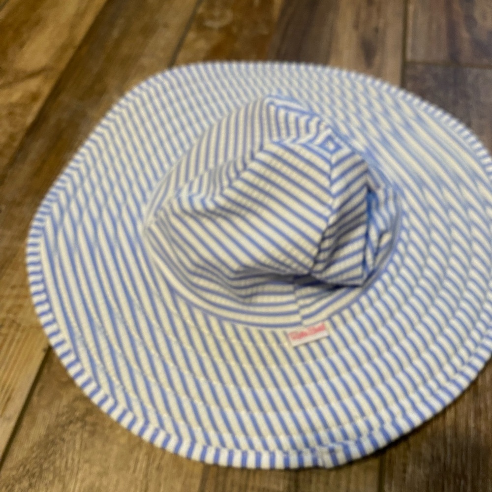 Ruffle Butts Blue and White Striped Sun Hat 0-12m